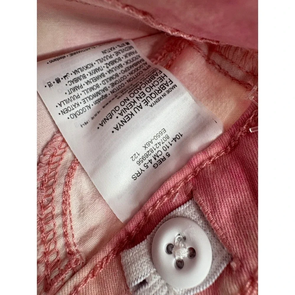Levi's Flex Kids Girls Pink Tie Dye Pull On Shorts Elastic Waist Stretch Size 5